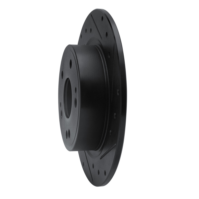 Honda HR-V Brake Rotor (1) - Rear Right - R1 Concepts - Drilled & Slotted - Black - `16-`25